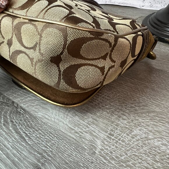 Coach 1495 2004 Special Edition Bronze Signature Logo Hobo Shoulder Bag - Picture 7 of 8